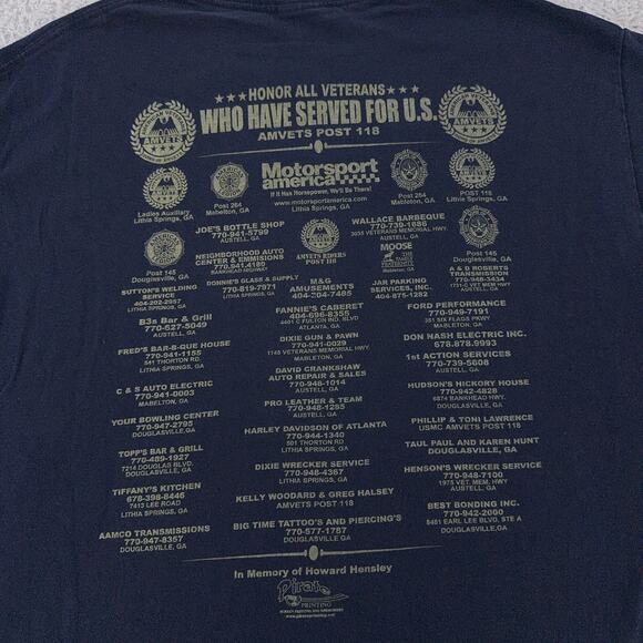 Sons of AMVETS Shirt Mens Large Navy Blue 2014 Bike Show Lithia Springs GA - Picture 3 of 8